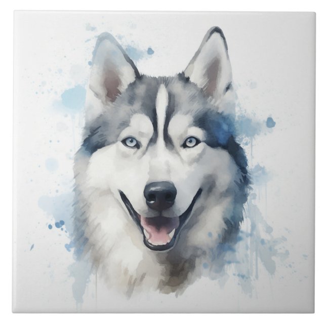 Siberian Husky Watercolor (Frente)