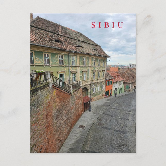 Sibiu antigos edifícios exibem cartão postal (Frente)