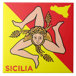 Sicilia Trinacria Sicilian Flag design