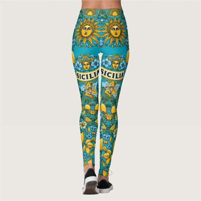 SICILIA Trinacria Siciliana Colors Leggings (Criador carregado)