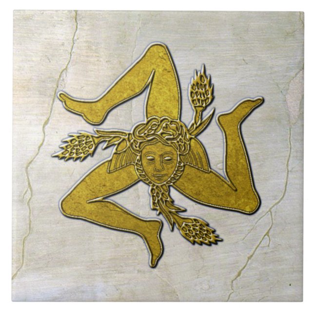 Siciliana Trinacria Dourada no padrão Fresco (Frente)