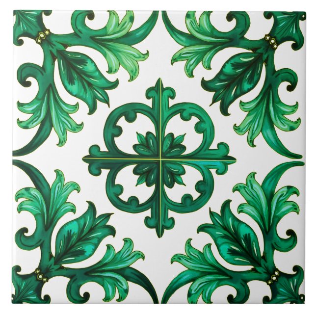Siciliano,verão,limão,mosaico,verde, (Frente)