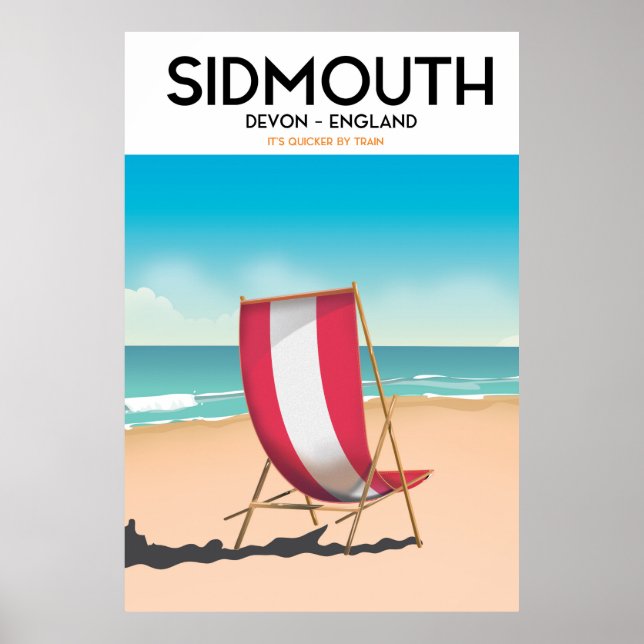 Sidmouth, devon, poster de viagens vintage (Frente)