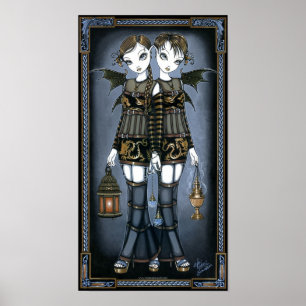 Siena & Celeste Gothic Dragon Gêmeos Fada Poster