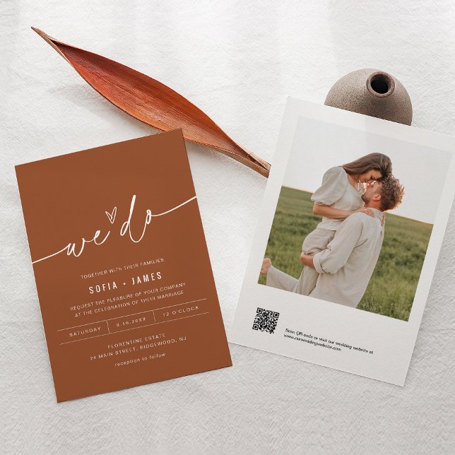 SIENNA Terracotta Nós Fazemos Convite De Casamento (Criador carregado)