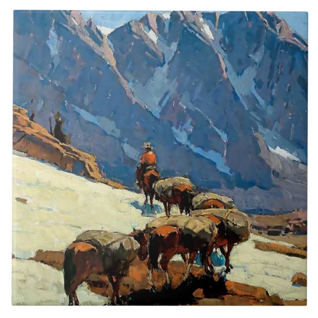 “Sierra Pass” Arte Ocidental por Edgar Payne (Frente)