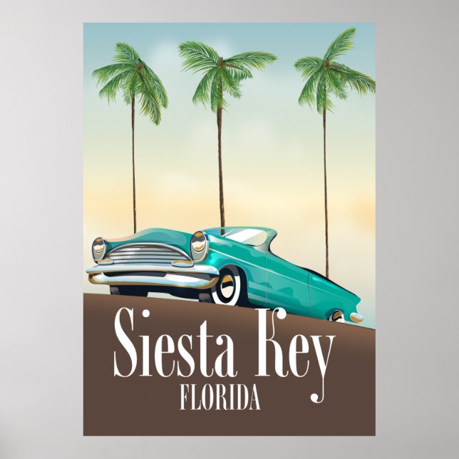 Siesta Key Florida travel poster (Frente)