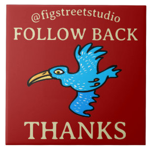 Siga Bird, adicione texto, Azulejo
