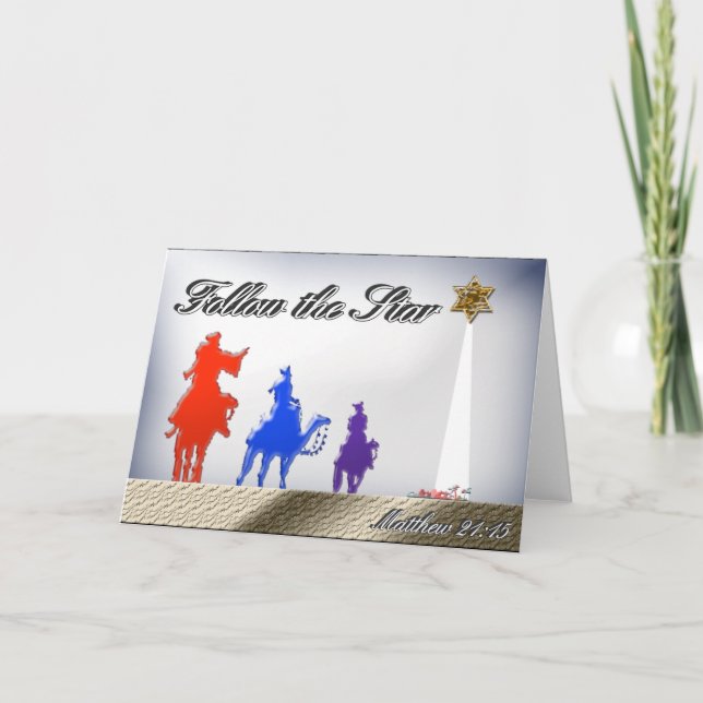 Siga o Cartão de Saudação Estrela (Frente)