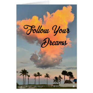 Siga o seu cartão de nota inspiracional Sonhos
