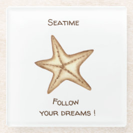 Siga seus sonhos aquarela Estrela-do-mar Hora do m