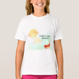 Siga Seus Sonhos Camiseta Inspiradora de Peixe K