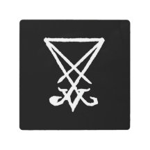 Sigil da arte da parede do metal de Lucifer, 8" x