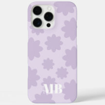 siglas de monograma único floral violeta clara