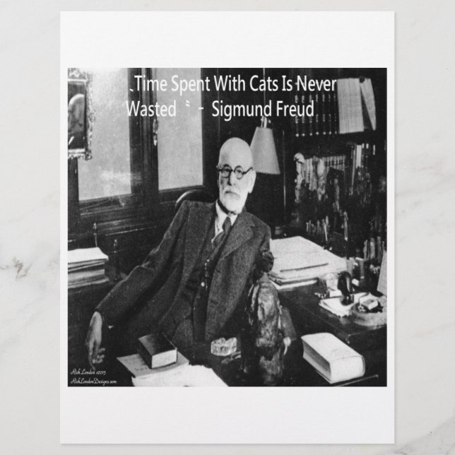 Sigmund Freud em seu escritório & Citação engraçad (Frente)