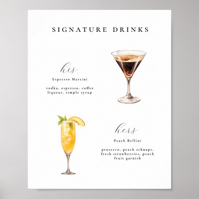 Signature Bebe Cocktails Poster (Frente)