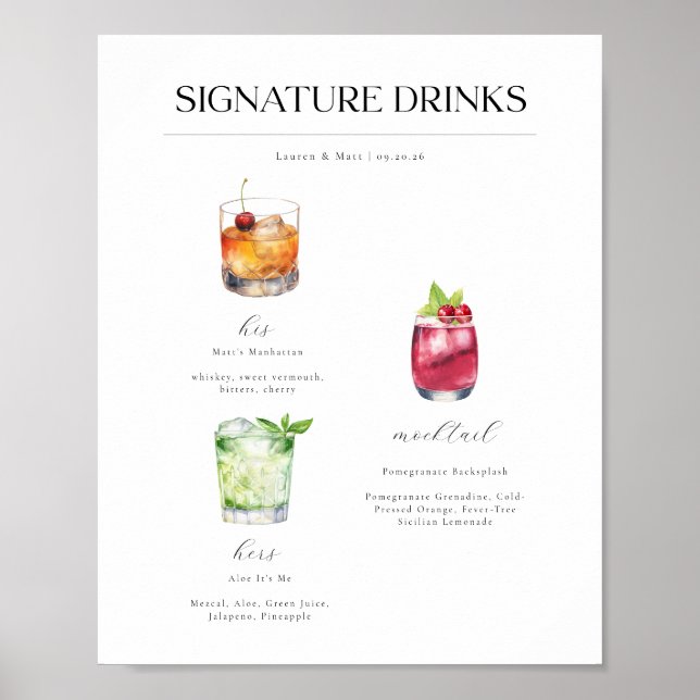 Signature Bebe Cocktails Poster (Frente)