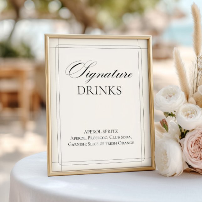 Signature Bebe Vintage Light Sinal de Cinza (Signature Drinks Vintage Light Gray Sign)