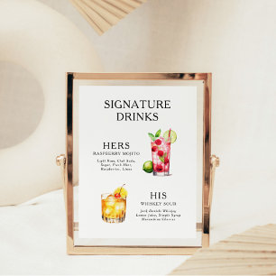 Signature Beduks Weding Cocktail Menu Poster
