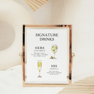 Signature Beduks Weding Cocktail Menu Poster