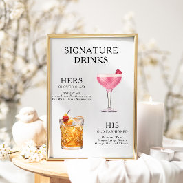 Signature Beduks Weding Cocktail Menu Poster