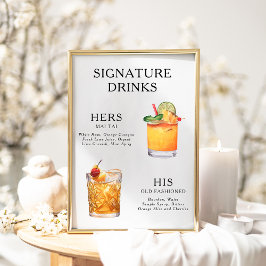 Signature Beduks Weding Cocktail Menu Poster
