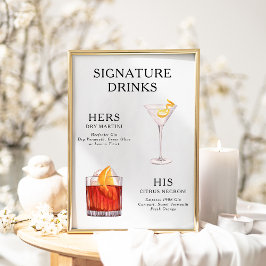 Signature Beduks Weding Cocktail Menu Poster