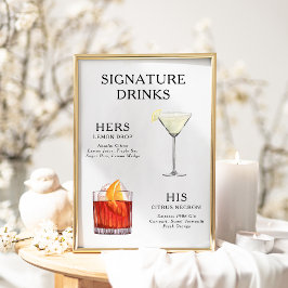 Signature Beduks Weding Cocktail Menu Poster