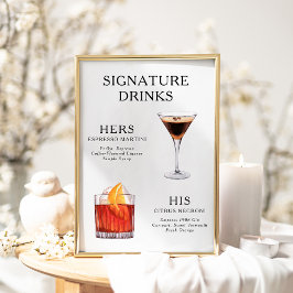 Signature Beduks Weding Cocktail Menu Poster