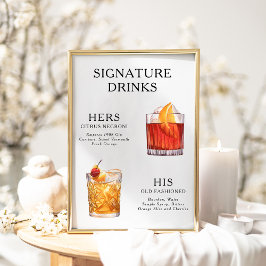 Signature Beduks Weding Cocktail Menu Poster