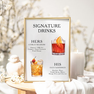 Signature Beduks Weding Cocktail Menu Poster
