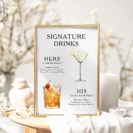 Signature Beduks Weding Cocktail Menu Poster