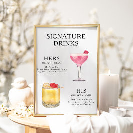 Signature Beduks Weding Cocktail Menu Poster