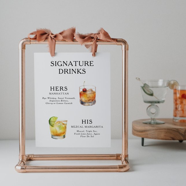 Signature Beduks Weding Cocktail Menu Poster (Criador carregado)