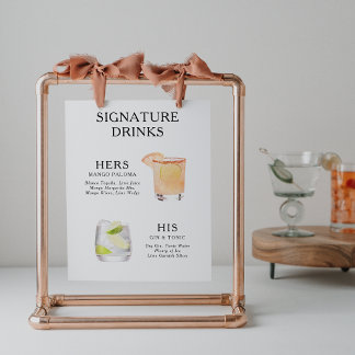 Signature Beduks Weding Cocktail Menu Poster