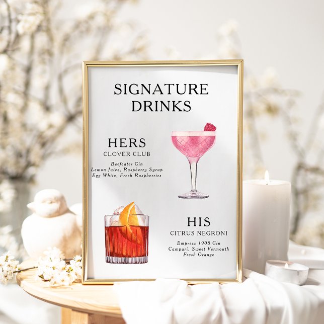 Signature Beduks Weding Cocktail Menu Poster (Criador carregado)