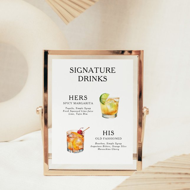 Signature Beduks Weding Cocktail Menu Poster (Criador carregado)