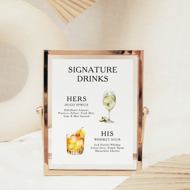 Signature Beduks Weding Cocktail Menu Poster (Criador carregado)