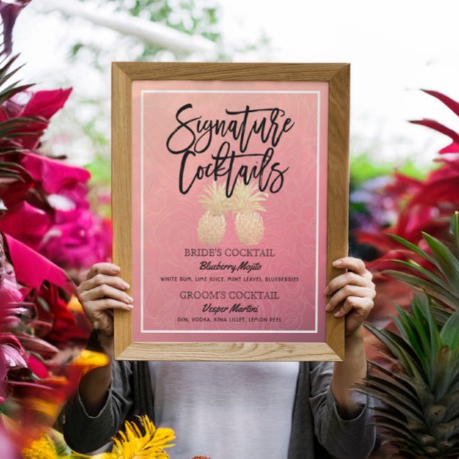 Signature Cocktail Drink Menu Casamento Poster (Criador carregado)