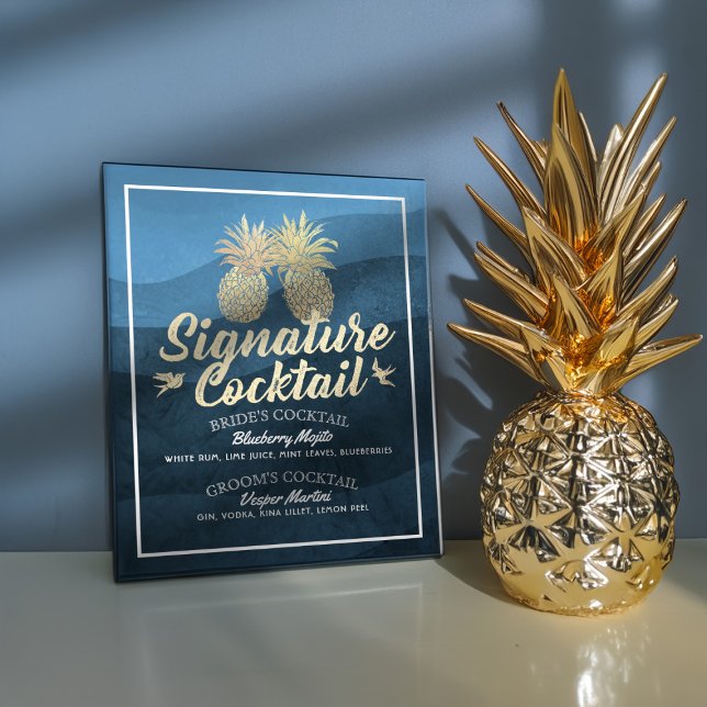 Signature Cocktail Drink Menu Casamento Poster (Criador carregado)