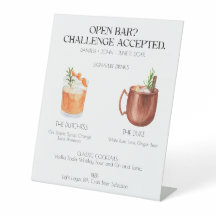 Signature Cocktail Open Bar Wedding Sign