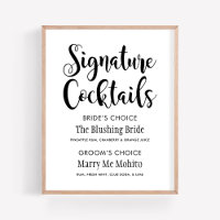 Signature Cocktails - Sinal Poster | Script Preto