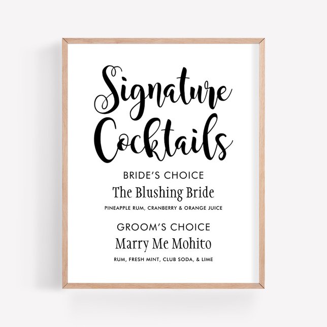Signature Cocktails - Sinal Poster | Script Preto (Criador carregado)