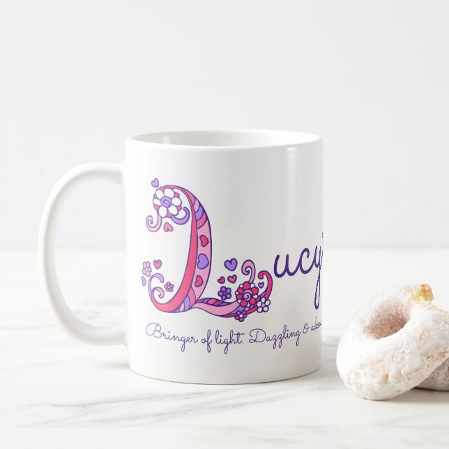 Significado conhecido L decorativo caneca de Lucy (Com Donut)