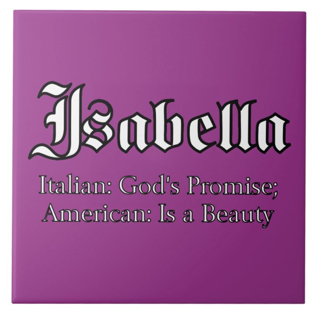 Significado de Isabella (Frente)