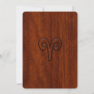 Signo de Áries em impressão semelhante a mogno