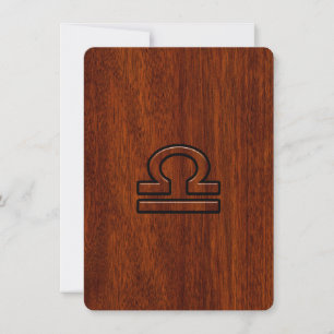 Signo de Libra no Estilo Mogno Impresso