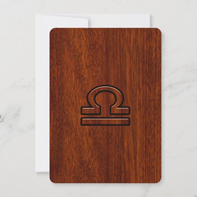 Signo de Libra no Estilo Mogno Impresso (Frente)