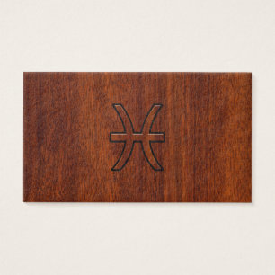 Signo de Peixes em estilo de veios de madeira Mogn