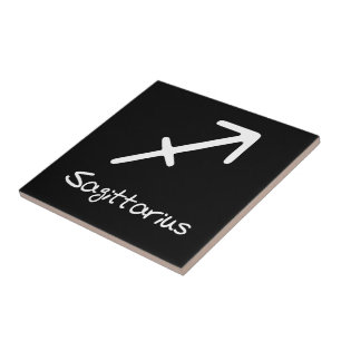 Signo Zodiacal de Sagitário em Fundo Preto
